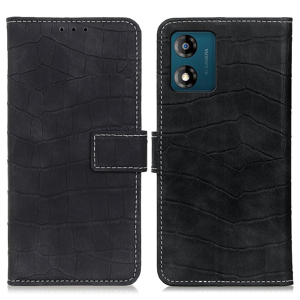 Anti-drop Smartphone Case For Motorola Moto E13 4G Flip Leather Wallet Stand Crocodile Texture Phone Cover Anti-drop Smartphone Case For Motorola Moto E13 4G Flip Leather Wallet Stand Crocodile Texture Phone Cover